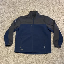 Dri-Duck DDX Weather Resistant Jacket Mens XL Blue Full Zip Coat Logo On Sleeve