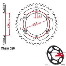 JT Sprockets Steel Rear Sprocket 520 Pitch 46T Husqvarna TXC 250 (2008-2012)