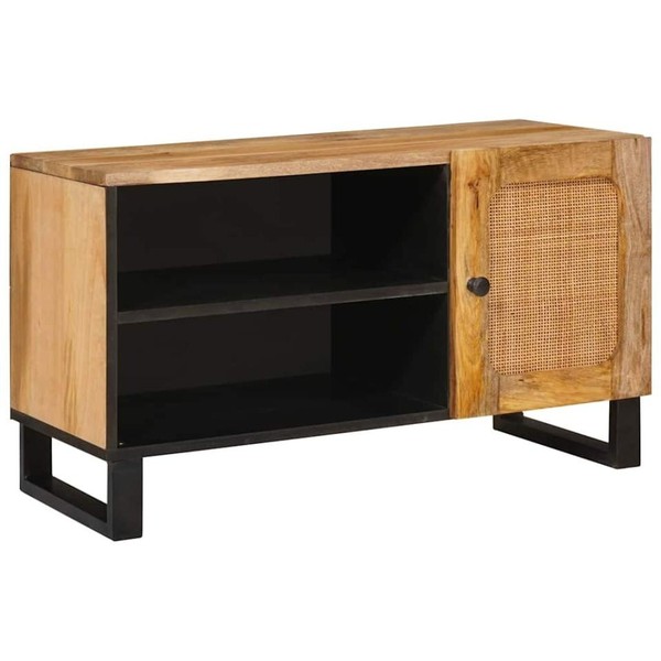 Tv-SchräNk Braun 80 X 33 X 46 Cm Massivholz Mango-image