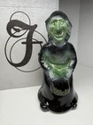 Fenton Art Glass Mike Husk Sculpture Figurine Halloween Witch Crystal Eyes Box