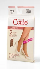 Conte Solo 20 Den #20С-199СП - 2 Pairs (Pack) - Elegant Classic Socks for Women