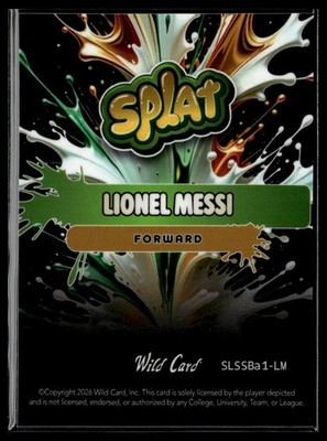 2026 Wild Card Splat #SLSSBa1-LM Lionel Messi 1/1 | eBay