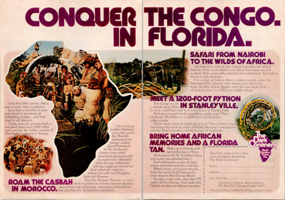 Busch Gardens The Dark Continent Vintage Magazine Ad 1970s Florida Travel
