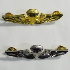 1Set U.S. Navy Parachute Parachutist Landings Wings Badge Pin Gold