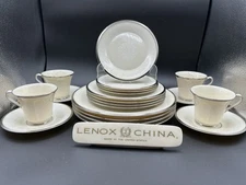 Lenox China Moonspun~(Set of 4)~5 Piece Place Settings~1st Quality~Perfect~20 Pc