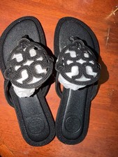 Tory Burch Women s Black Leather Thong Sandal...