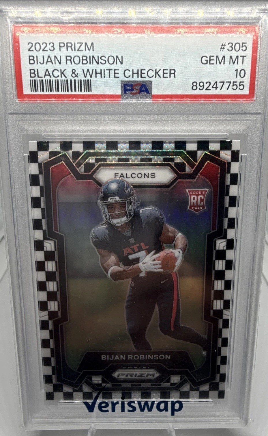 2023 Panini Prizm - Rookies Bijan Robinson #305 Black & White Checker Prizm (RC)