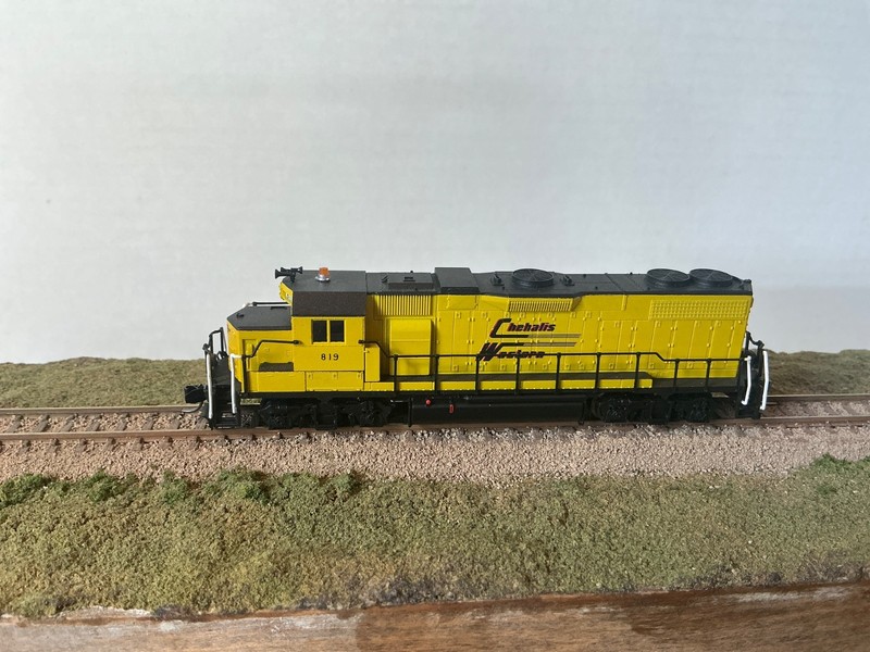 Atlas N scale GP38-2, custom painted Chehalis Western 819, DCC installed