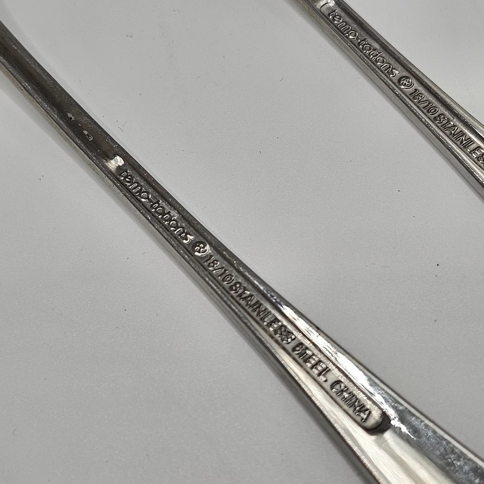 Temp-Tations OLD WORLD Floral Long Stir Spoons Stainless Round Tip Flatware 4 - Image 4 of 4