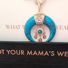 Ring Bomb Party Turquoise CZ Gold Plated Pend...