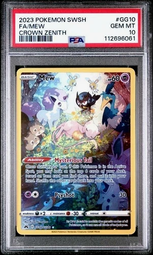 POKEMON MEW 2023 SWORD AND SHIELD CROWN ZENITH #GG10 FA PSA 10