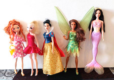 5 Barbie Prinzessinnen,Tinkerbell, Elsa, Schneewittchen, Merida, Arielle, OOAK