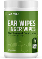 Dog Ear Cleaning Finger Wipes with Aloe Vera Eucalyptus Oil Veterinarian For