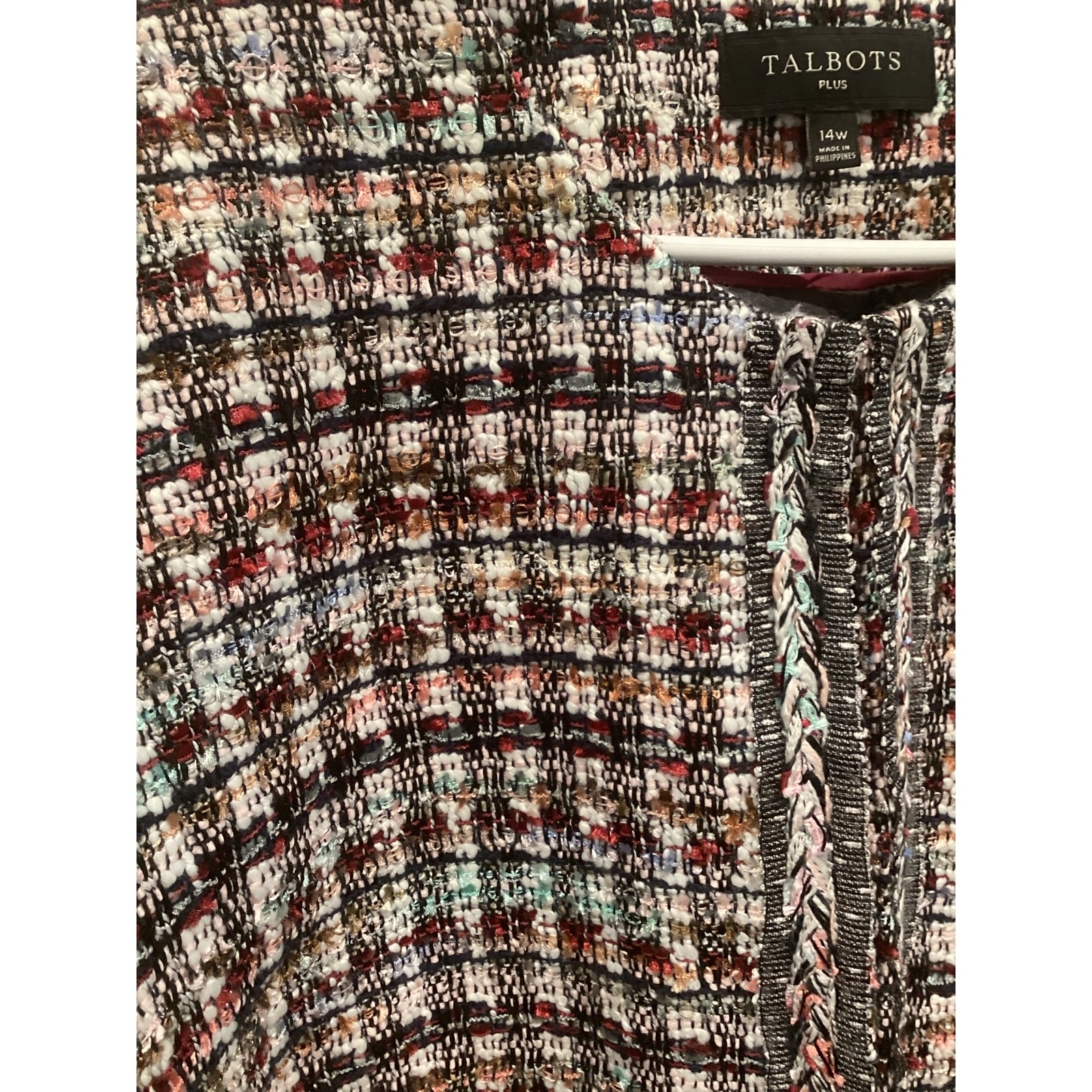 Talbots Adele Tweed Jacket Blazer Plus Size 14W 1… - image 7