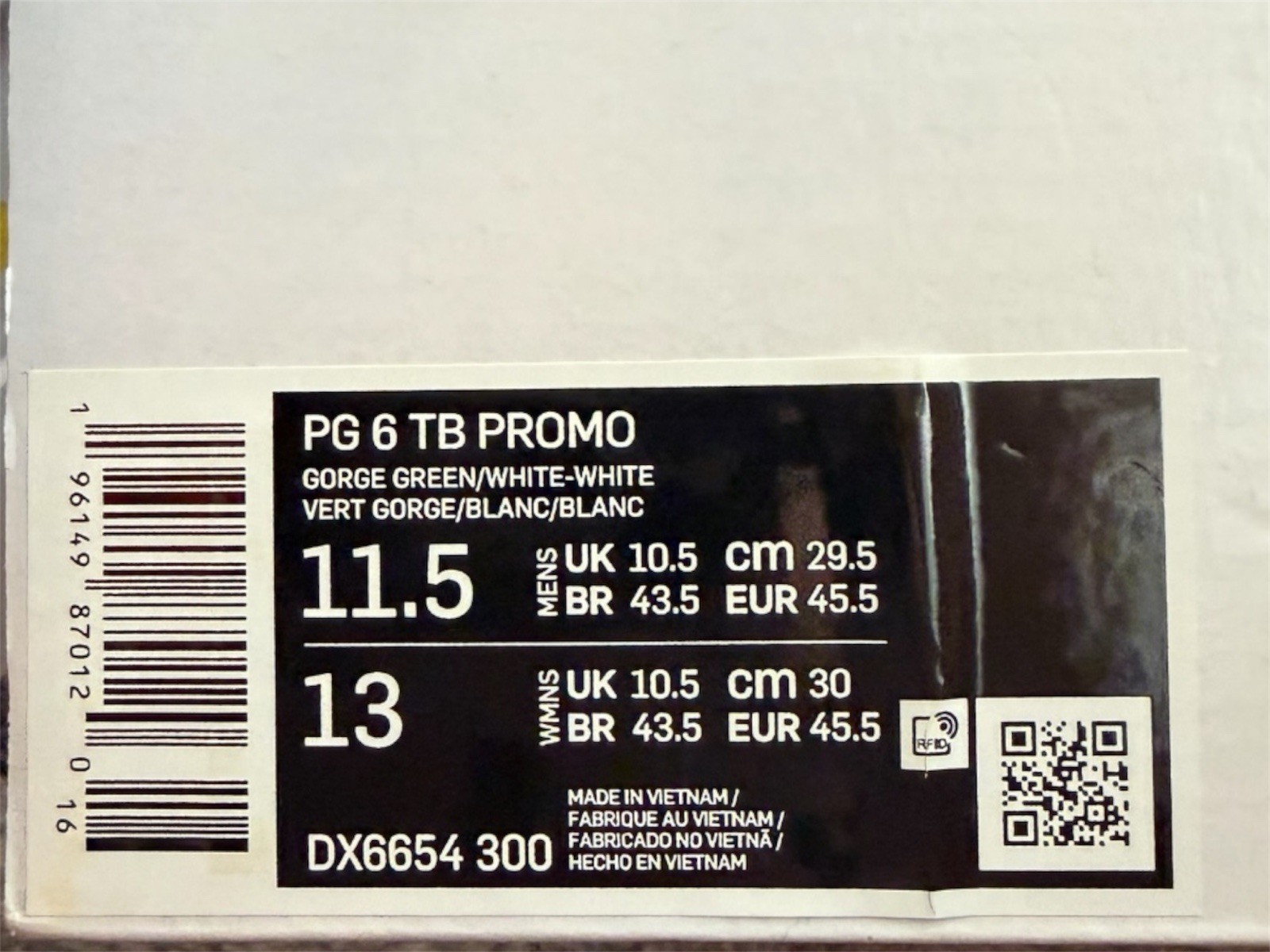 Nike PG 6 TB Gorge Green/White Baskeball Mens Size 11.5 DX6654-300. NEW thumbnail 7