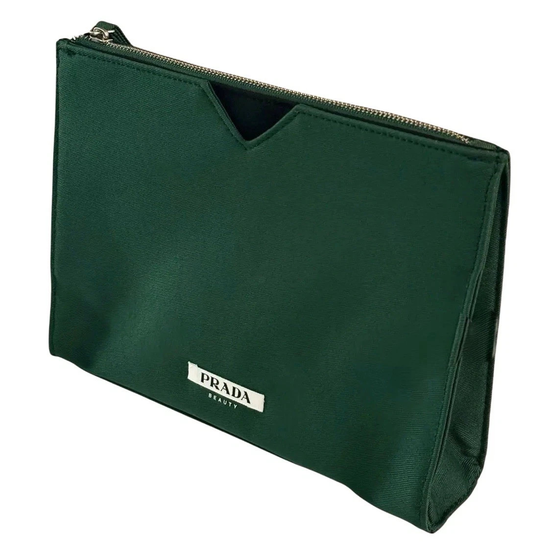 Prada Beauty Green Clutch Bag Cosmetic Pouch Travel Bag New with