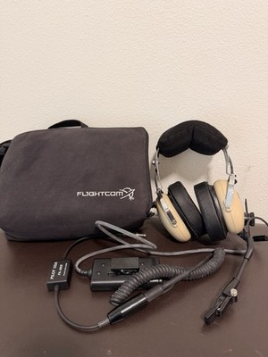 Flightcom E-13 Aviation Pilot Headset w/ Carry Bag Pilot USA Adapter