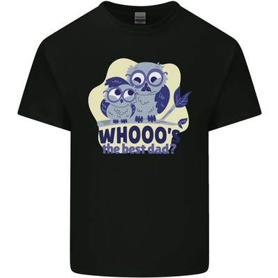 Whoos The Best Dad Lustig Vatertag Eule Herren Leichte Baumwolle T-Shirt