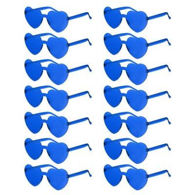 Für 14 Stück Sonnenbrille in Herzform für Strand Regenbogen Blau