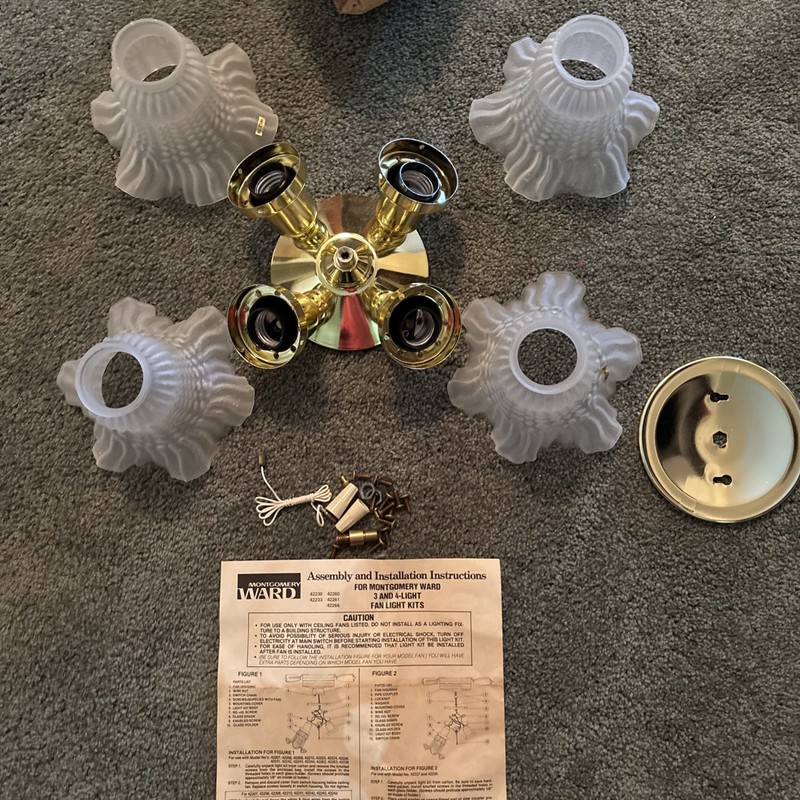 Vintage Montgomery Ward Ceiling Light Kit