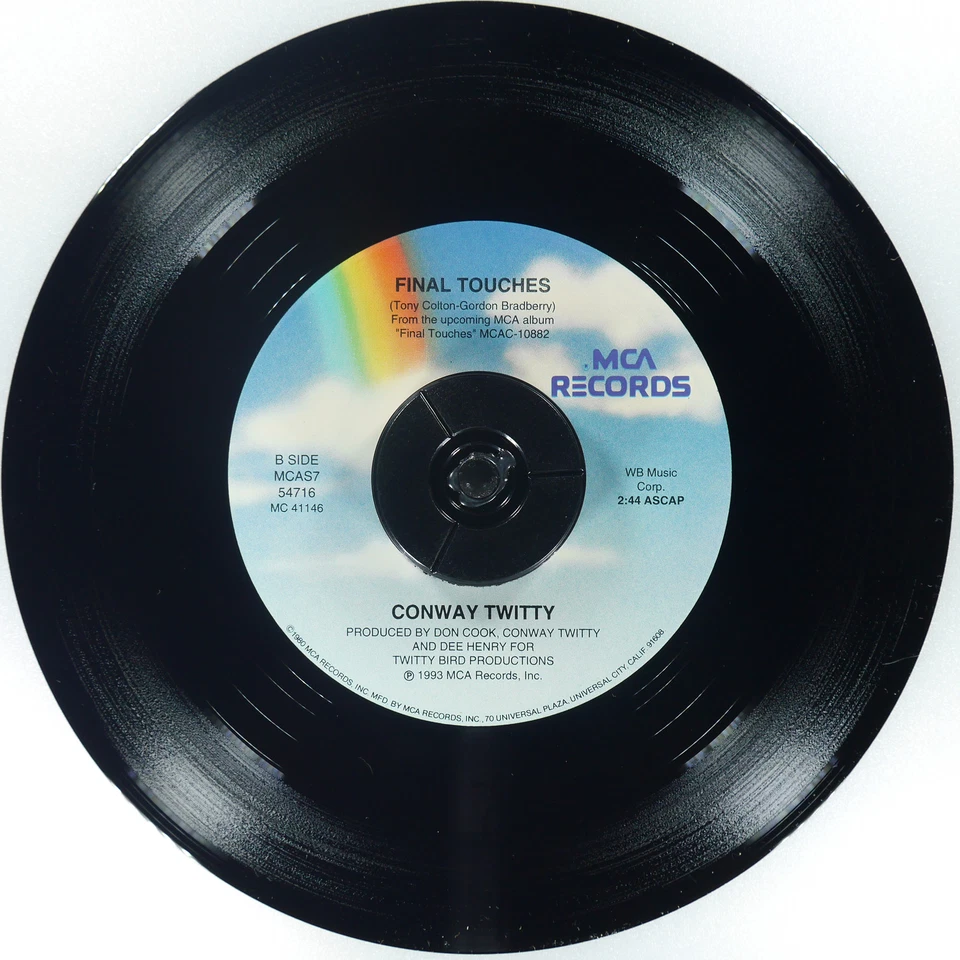 CONWAY TWITTY I'M The Only Thing (I'Ll Hold Against You) MCA MCAS7-54716 NM 45 - Image 4 of 4