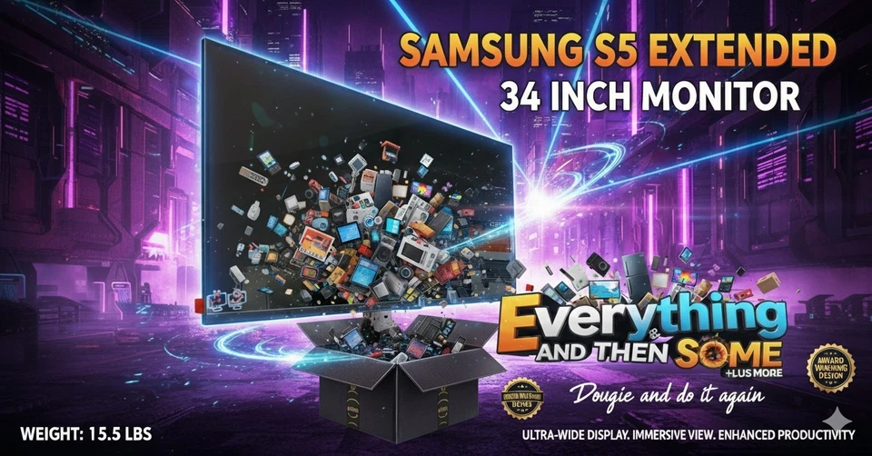 Monitor Samsung 34" ViewFinity S50GC Ultra-WQHD 100Hz AMD FreeSync HDR10 - Imagem 2 de 4