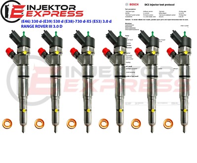 6x 0445110047 7785984Bosch Einspritzdüse Injektor BMW E39 E46 330d 530d X5 730d