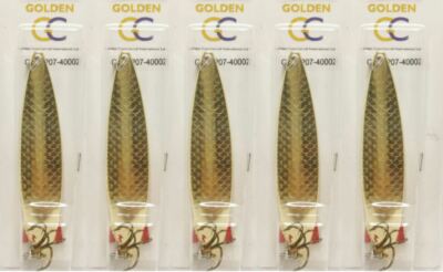 5 x 28g TOBY TOBIX Typ Lachs Hechtköder Spinner Gold-40002