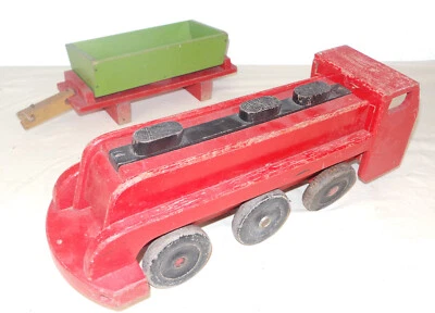 G1 -Jouet ancien en bois - Manufacture TROUCHE - MILLAU - Locomotive de plancher - Photo 1/4