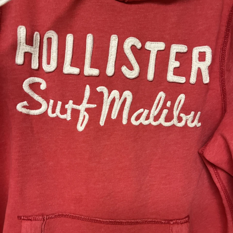 Hollister Unisex Sudadera con Capucha Informal Pullover Naranja Mezcla de Algodón Surf Malibú Talla M Foto 3 de 4