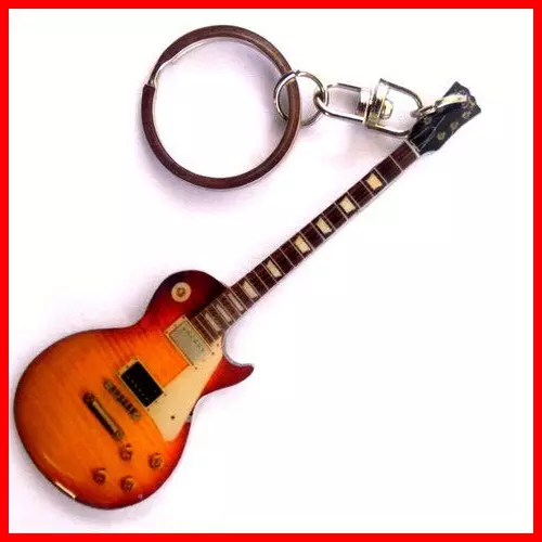 Les Paul Guitar Keyring! GIBS0N Number One 1 Signature Page Electric Rock