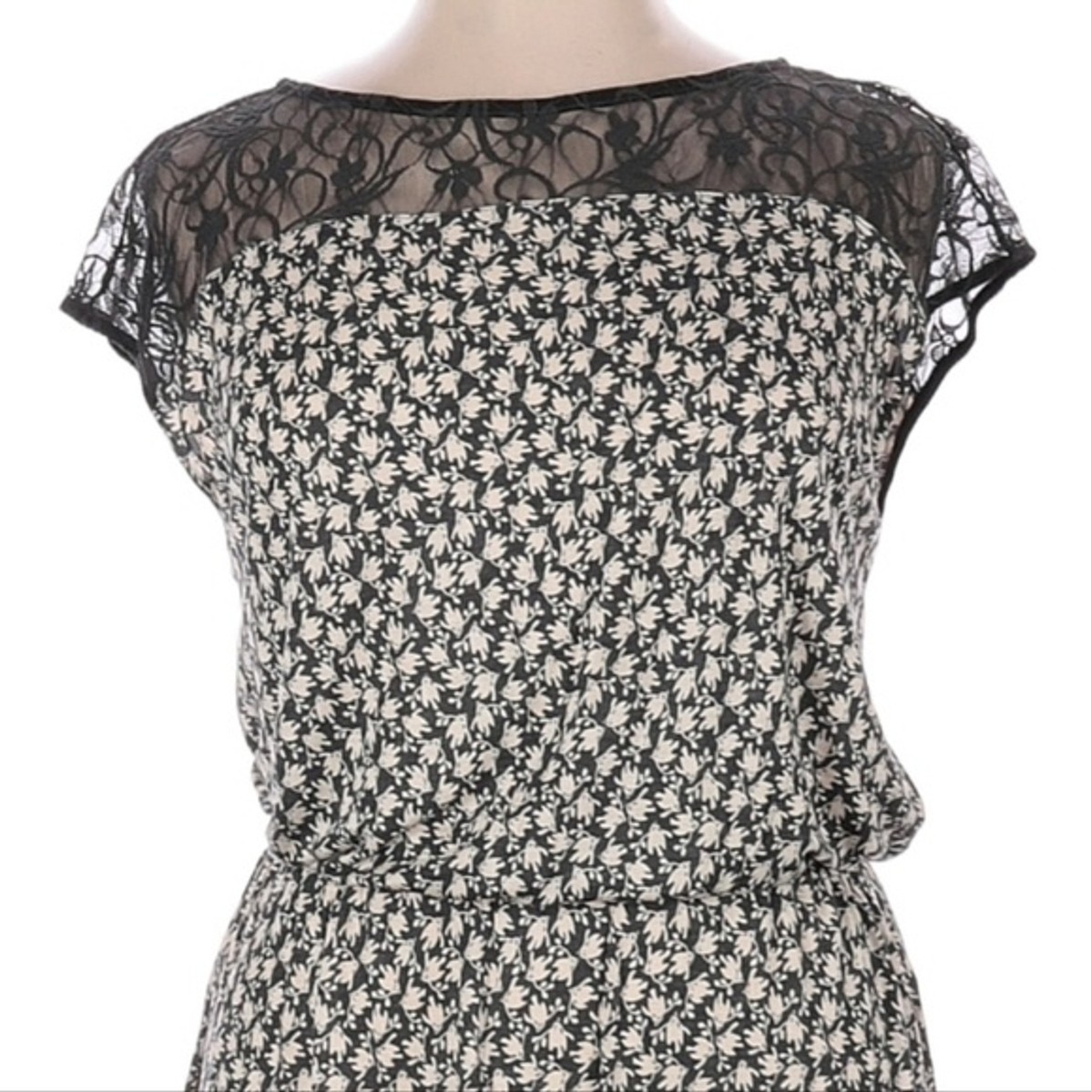 french connection black and cream dress French Connection Women's Azra Twill Sleeveless Mini Dress - Black/Porcelain Cream
