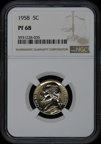 1958 Jefferson Nickel 5C NGC PR68