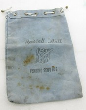 Russell-Hall Distributeur Service Sac à Monnaie Cordon-Fermeture Change Pochette - VINTAGE