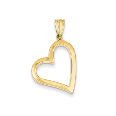 14k Yellow Gold Hollow Heart Pendant for sale online | eBay