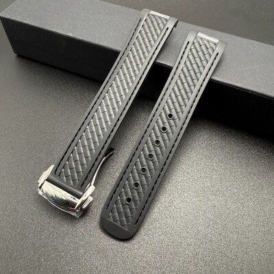 Watch Strap Compatible with Omega Seamaster Aqua Terra Black 20mm