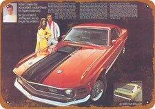 Metal Sign - 1970 Ford Mustang Mach 1 - Vintage Look Reproduction Metal Sign - 1970 Ford Mustang Mach 1 - Vintage Look Reproduction