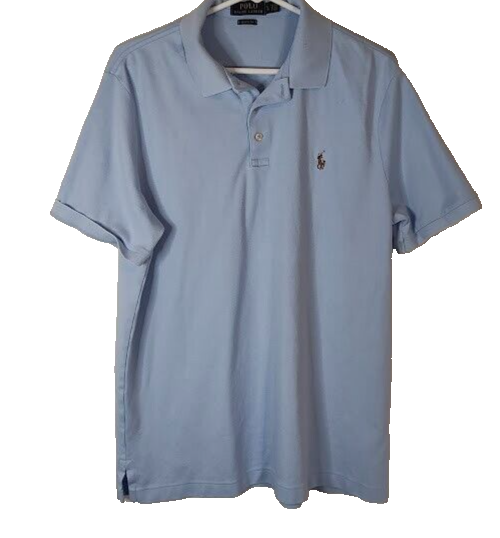 Polo Ralph Lauren camicia uomo grande colore blu pony golf cotone morbido preppy