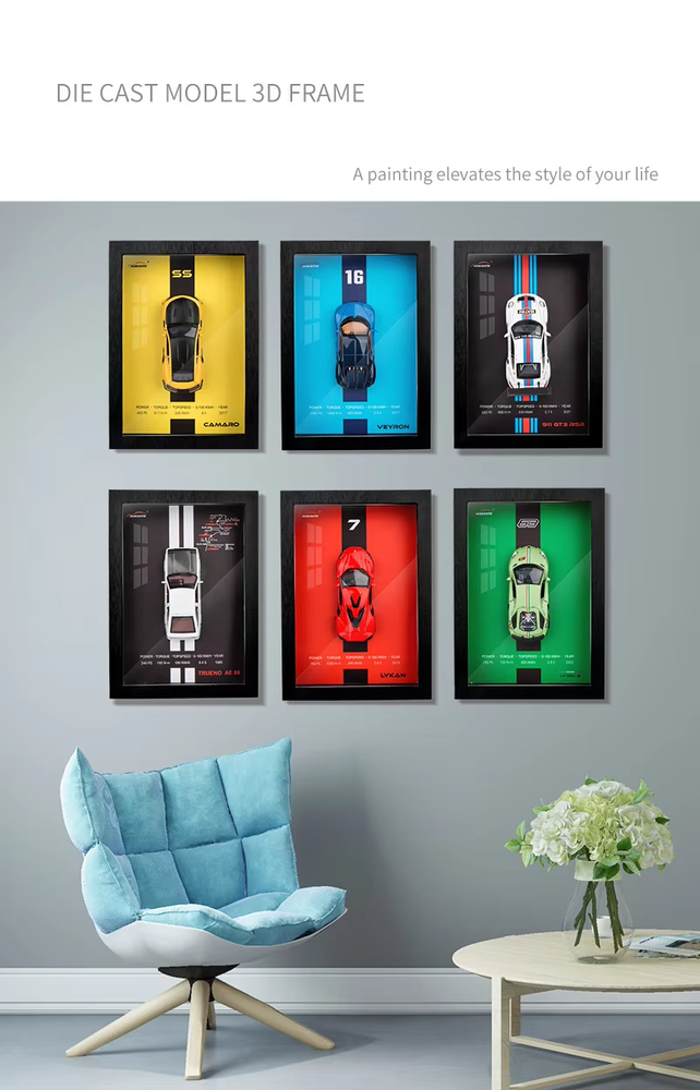 3D Racing Car 1:32 Photo Frame Version Alloy Metal Sports Car Model Simulation