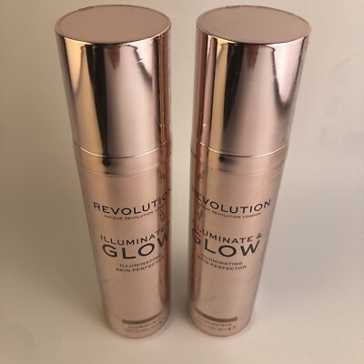 Pack Of 2 Makeup Revolution Beauty Illuminate & Glow Skin Perfector, Bronze