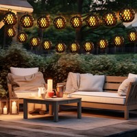 Lichterkette Solarlampe AußEnlampe Schwarz Feuereffekt 16X Led Kugel Balkonlampe