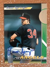 Russ Springer 1983 Angels Stadium Club On Card Autograph #24
