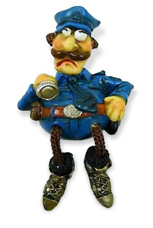 Policeman Police Policeman Souvenir Magnet Poly Dangling Legs Cord Feet