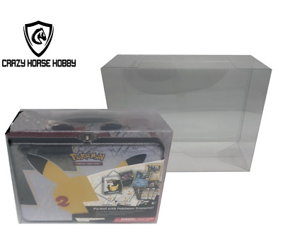    PVC Pokemon Collector Chest Tin Lunch Box Plastic Protector Case 5 pack  