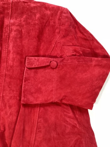 Pamela McCoy Western Jacket Suede Leather Ruffle Red Women's 1X Hook Closure NOS - Picture 8 of 11