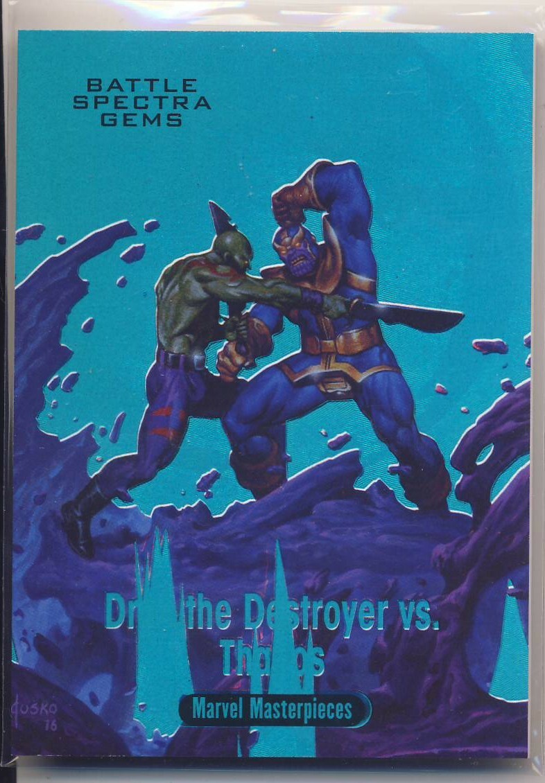 2016 Marvel Masterpieces Battle Spectra Gems Blue PMG BS-8 77/99 Thanos Drax