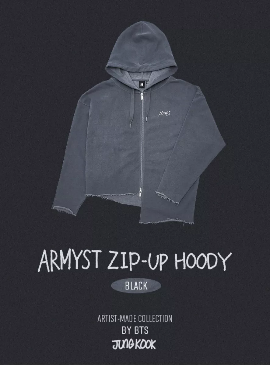 JUNG KOOK ARMYST ZIP-UP HOODY BLACK BTS-