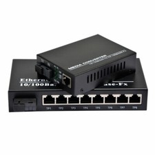 100Mbps Fiber Optical Media Converter  8 RJ45 Media Optic Converter