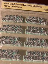 RECOLLECTIONS 3D STICKERS CHRISTMAS GLITTER HAPPY HOLIDAYS DIMENSIONAL STICKERS
