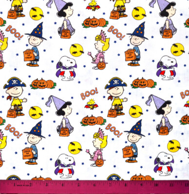 Fabric Stoff Baumwolle Snoopy Peanuts Halloween Fabric HALF YARD
